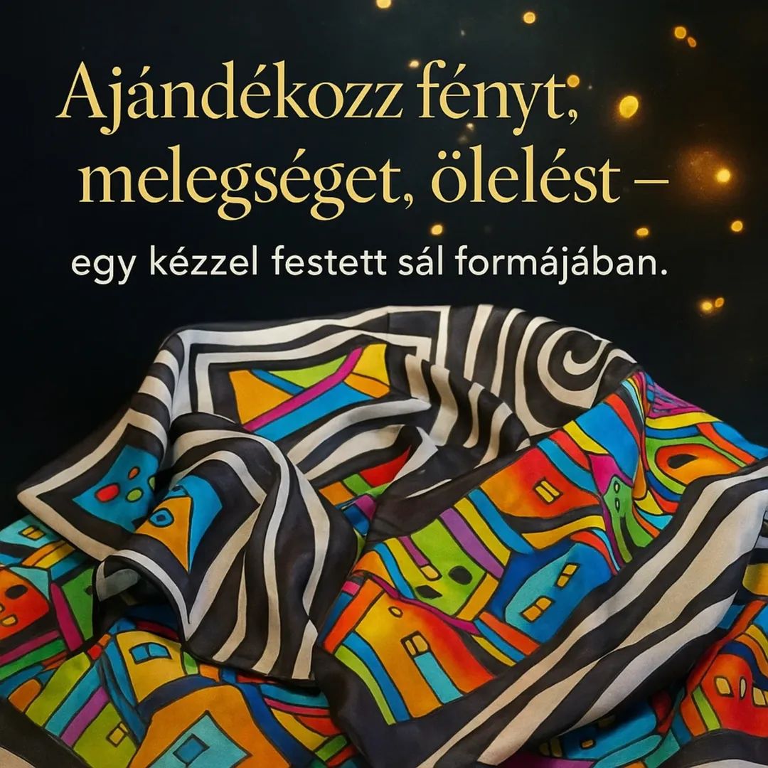 Varró GarbiEger - Ajándékozz fényt, melegséget, ölelés - kézzel festett sál